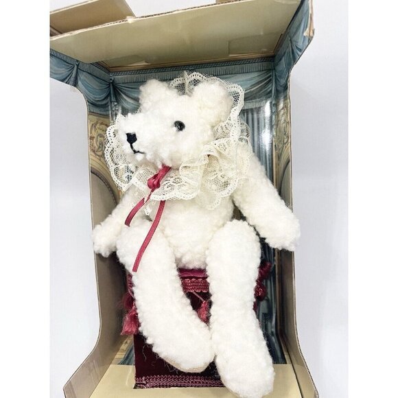 NOS Musical Victorian Teddy Bear Doll Plush Toy Animated Wind Up Love Story - Picture 13 of 16